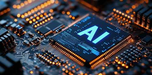 A modern glowing neural network graphic representing artificial intelligence concepts